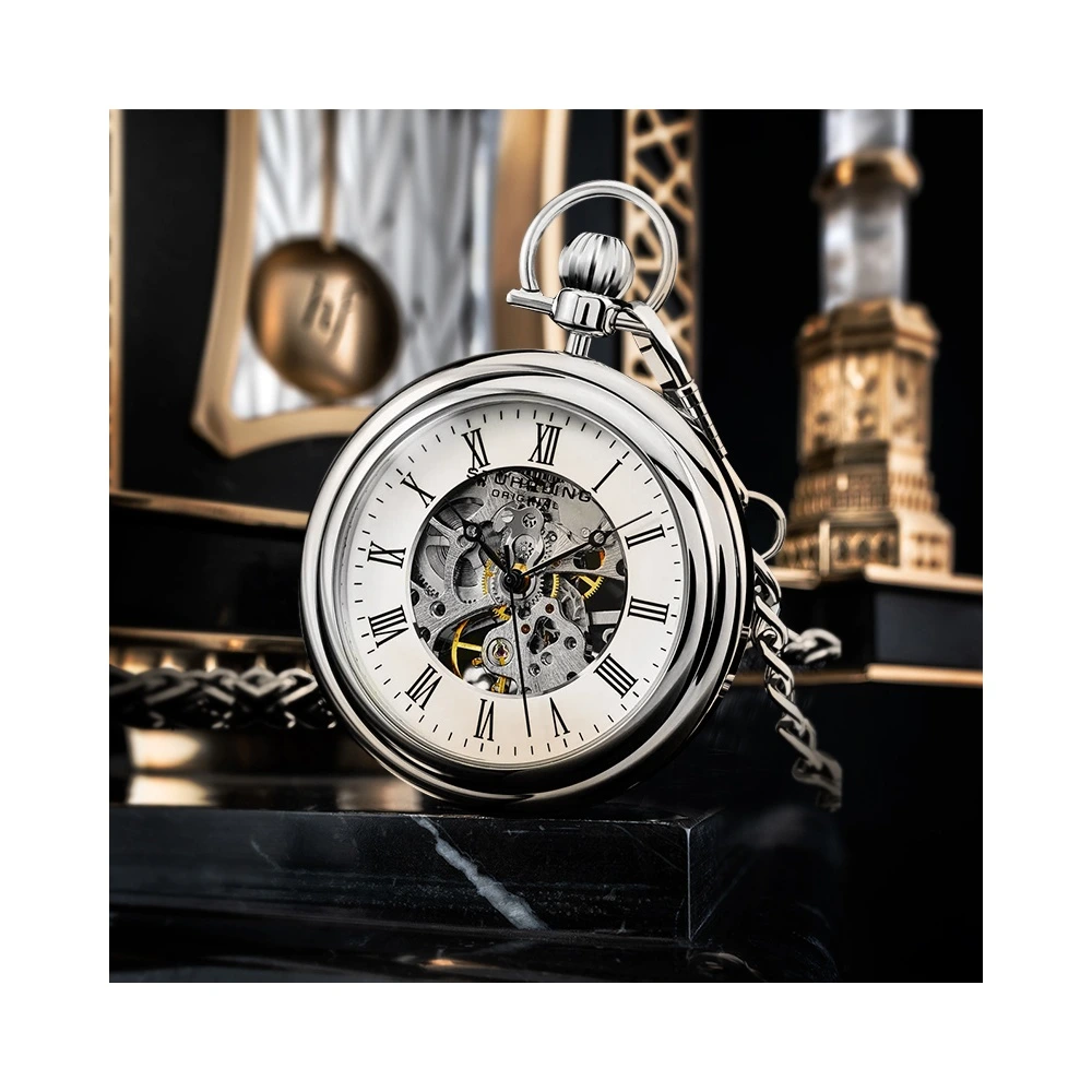 Карманные часы STUHRLING 6053 с механическим заводом, Цвет циферблата: Скелетонизированный циферблат | Китай.рф