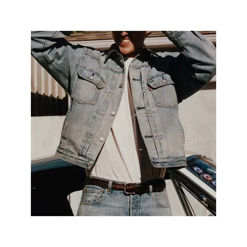 Джинсовая куртка Stussy x Levi's Oversize: Юбилейная коллекция SS23, Цвет: синий, Размер: L | Китай.рф