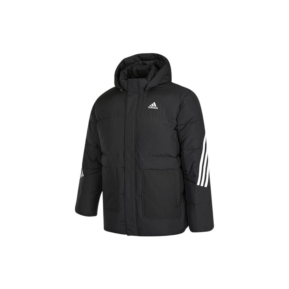 adidas Yk 3s Sl Down утепленная худи, детская, черная, Цвет: черный, Размер: 128 | Китай.рф