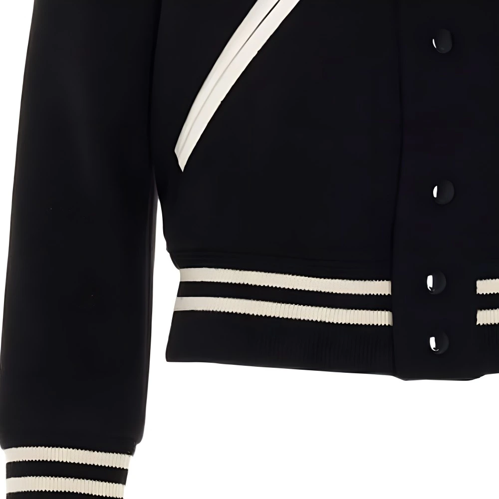 Бейсбольная куртка SAINT LAURENT SS22, женская, черная, Цвет: черный, Размер: 36 | Китай.рф