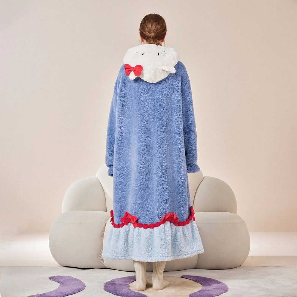 Мягкий махровый халат Hello Kitty с капюшоном, Цвет: ночная рубашка KT с капюшоном, Размер: XS | Китай.рф