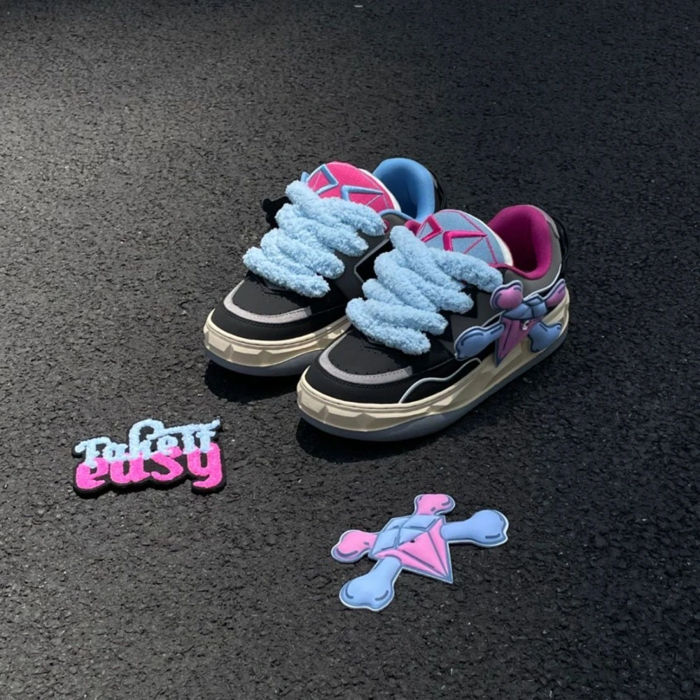 Ruby Scott бриллиантовые sneakers: коллаборация с Che Chen, кожа, черно-розовые, Цвет: черно-розовый, Размер: 36 | Китай.рф