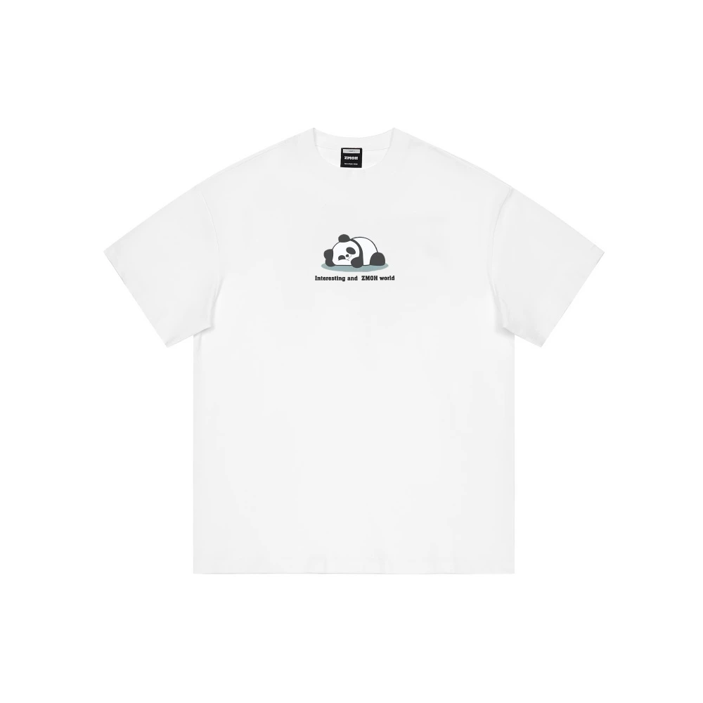 ZMOH Футболка Oversize с Пандой: Стиль и Комфорт, Цвет: Белый, Размер: S | Китай.рф