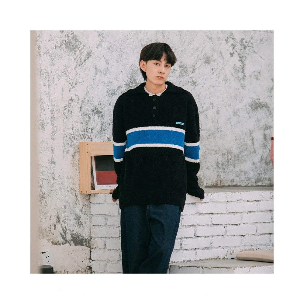 Saotome SS22 кардиган oversize с воротником поло унисекс, Цвет: черный, Размер: XS | Китай.рф