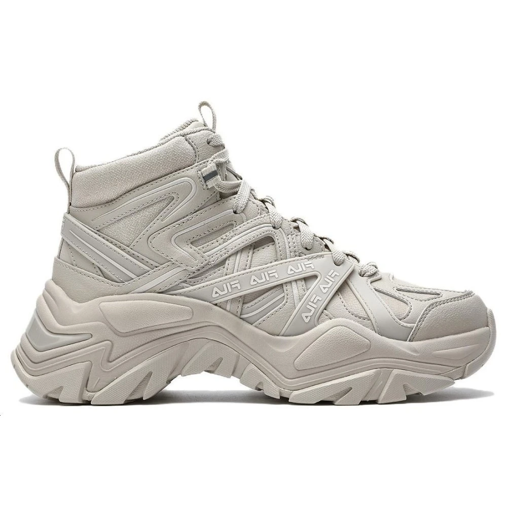 FILA высокие кроссовки из кожи и текстиля (женские, бежевые), Цвет: бежевый, Размер: 35.5 | Китай.рф