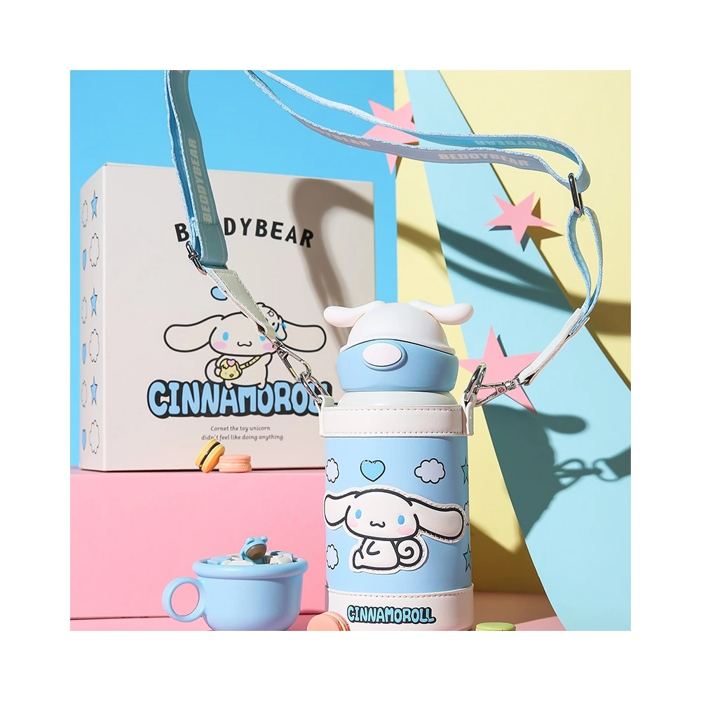 Термос Beddibear x Sanrio Hello Kitty 600мл, Характеристики: Детская Нефритовая Коричная Собака, Цвет: светло-голубой, Объем: 600ML | Китай.рф