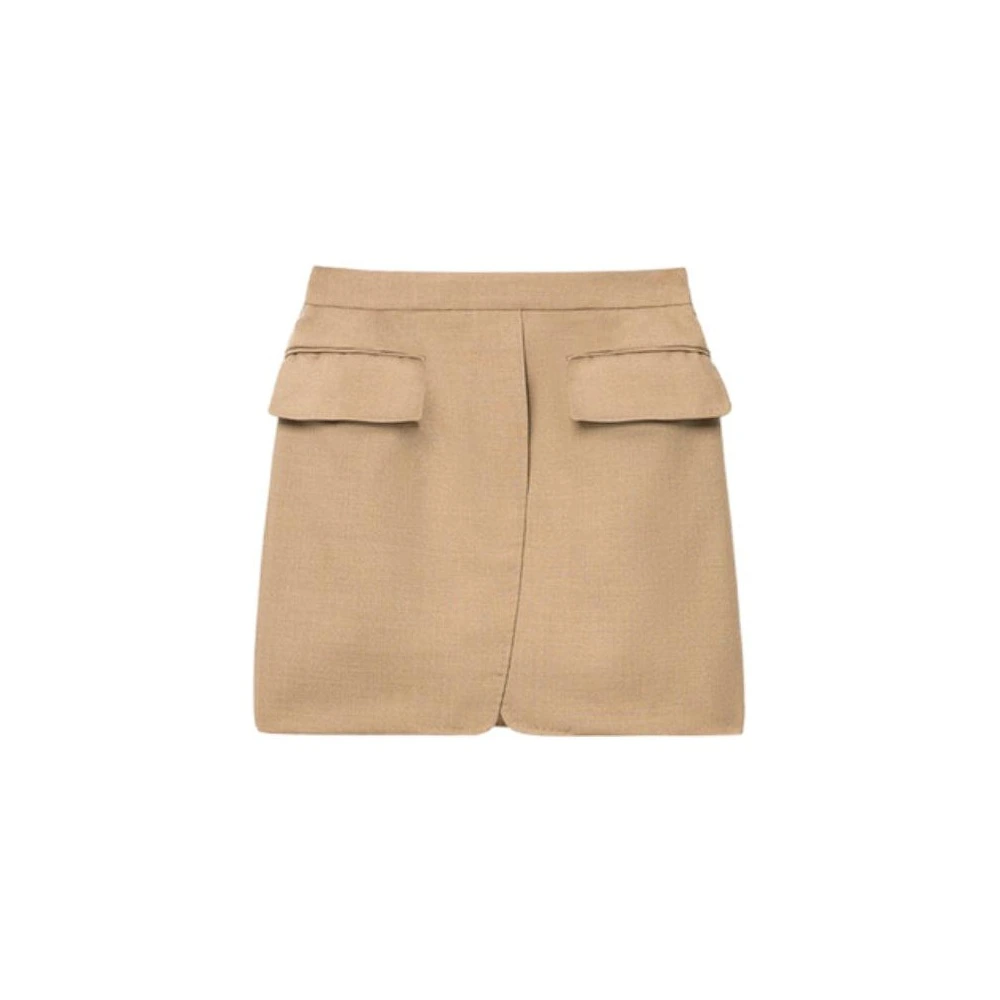 MaxMara юбка из мохера с карманами, бежевая, Цвет: верблюд, Размер: 36 | Китай.рф
