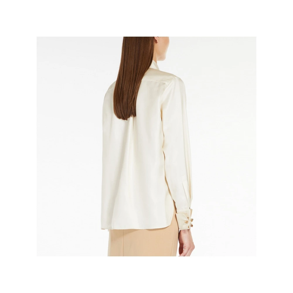 Блуза MaxMara Toano из шелка цвета слоновой кости, Цвет: слоновая кость, Размер: 34 | Китай.рф