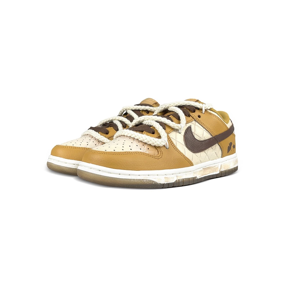 Женские кеды Nike Dunk (кастомизация) бежево-коричневые, Размер: 36.5 | Китай.рф