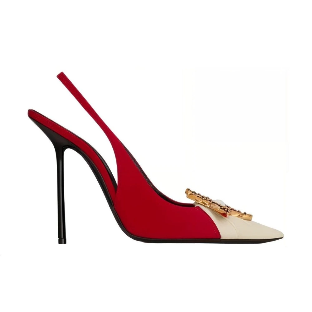 Saint Laurent Volbert: Темно-красные туфли на шпильке, Размер: 34 | Китай.рф