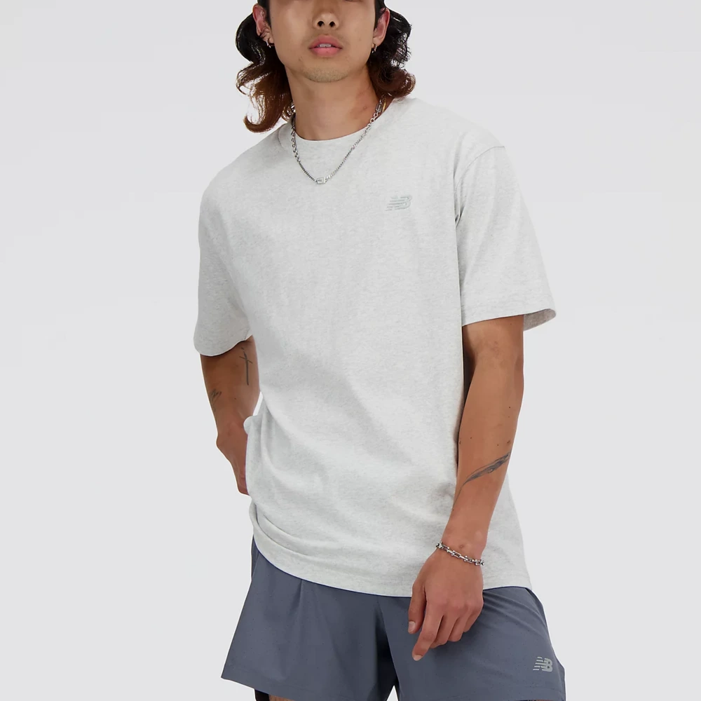 Мужская футболка New Balance Athletics Cotton T Shirt, серая, Цвет: серый, Размер: M | Китай.рф