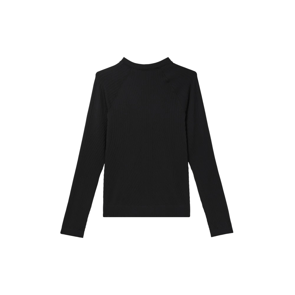 Женский свитер Lululemon Rest Less с круглым вырезом, Цвет: Ребристый чёрный, Размер: 4 | Китай.рф