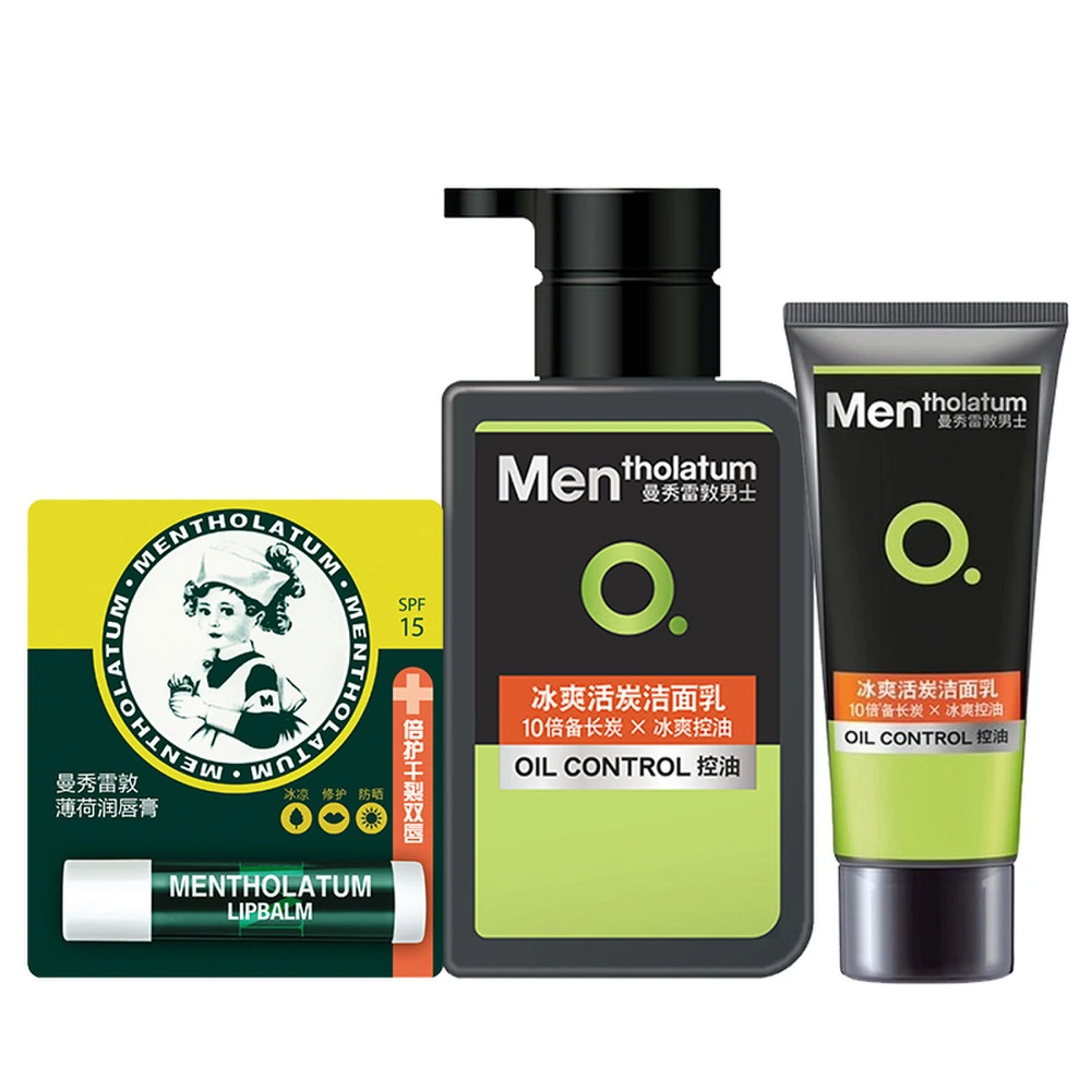 Набор для ухода за кожей Mentholatum: бальзам для губ, очищающее средство, Характеристики: Мятный бальзам для губ 3.5g+освежающая угольная пенка для умывания 150ml+50ml | Китай.рф