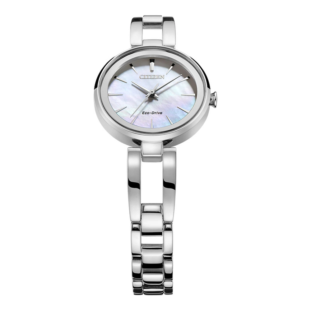 Часы женские CITIZEN Eco-Drive с солнечной батареей, серебристый циферблат, Цвет ремешка: серебряный ремешок для часов, Коробка: Обычная коробка для часов | Китай.рф