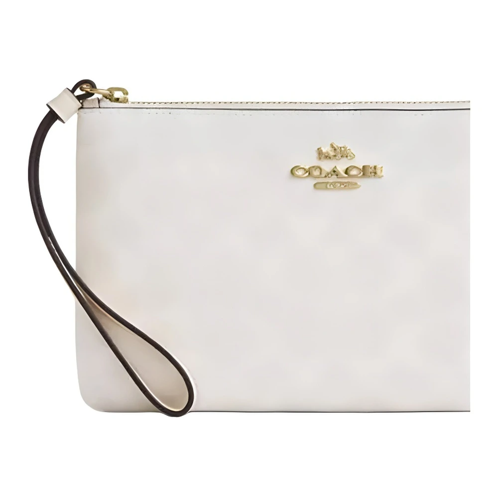 Клатч COACH Corner Zip из канваса с покрытием, маленький, белый, Упаковка: Базовая комплектация (сумка + пыльник) | Китай.рф