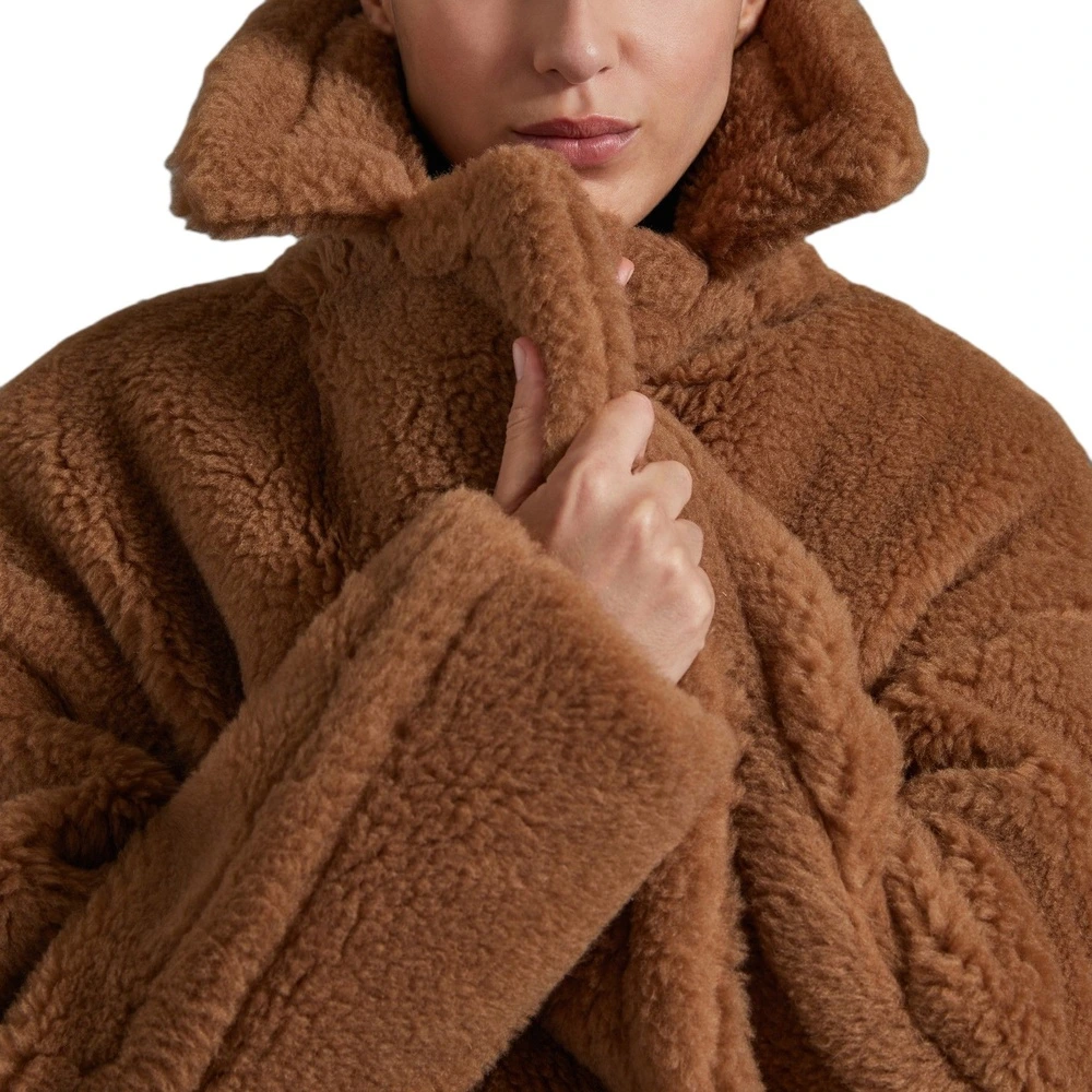 Пальто MaxMara Teddy из бархатного материала, женское, верблюжьего цвета, Цвет: верблюд, Размер: XS | Китай.рф