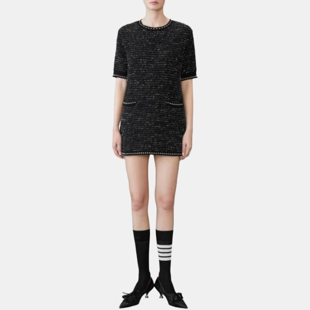 Thom Browne твидовое мини-платье с пайетками, Цвет: черный, Размер: 38 | Китай.рф