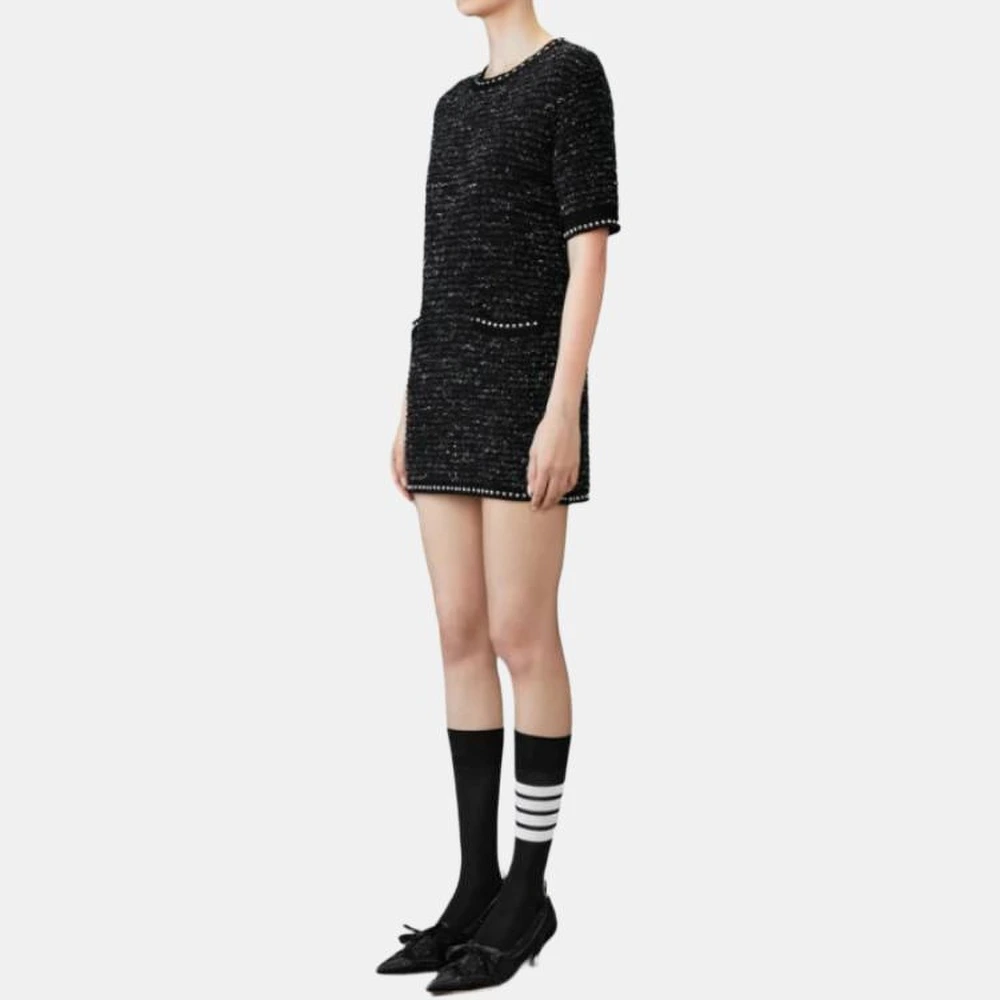 Thom Browne твидовое мини-платье с пайетками, Цвет: черный, Размер: 38 | Китай.рф