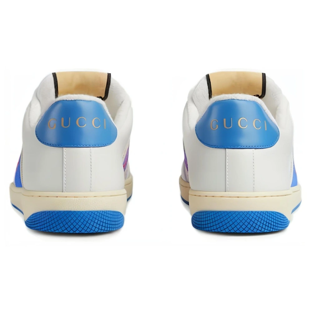 Кроссовки Gucci Screener 'Interlocking G - White Blue' Мужские, Цвет: Белый и синий, Издание: С оригинальной коробкой для обуви, Размер: 40.5 | Китай.рф