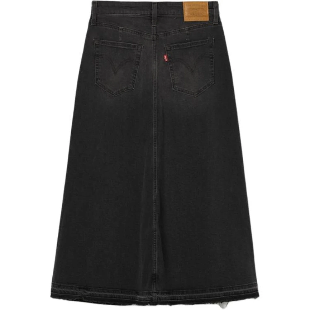Длинная джинсовая юбка Levis Женская Дымчато-серая, Цвет: дымчато-серый, Размер: 24 | Китай.рф
