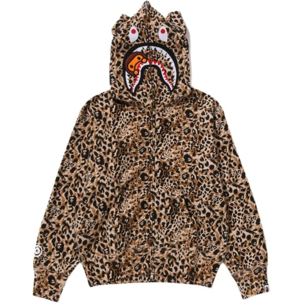Женский свитшот A BATHING APE Wild Cheetah FW25, Цвет: коричневый, Размер: S | Китай.рф