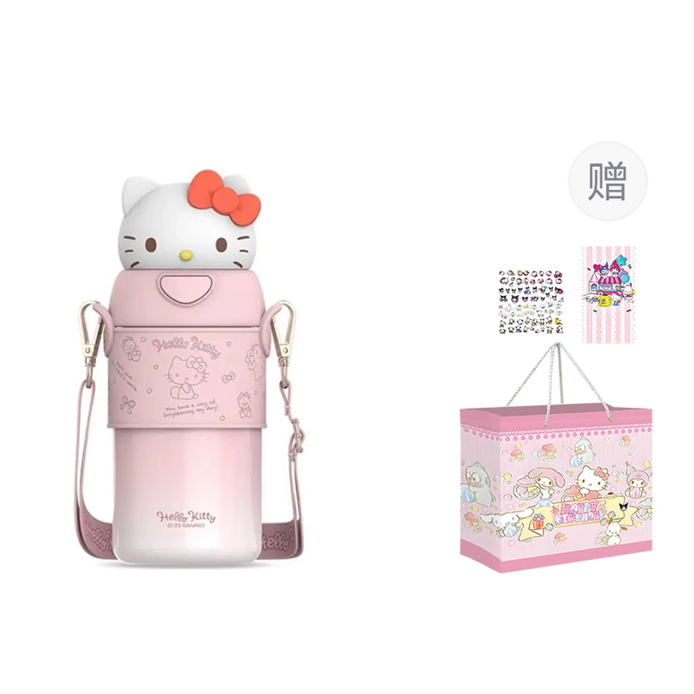 Термос Sanrio 560 мл из нержавеющей стали, Цвет: Sanrio озорной термокружка (Hello Kitty + подарочный пакет с открыткой-наклейкой), Объем: 560ml | Китай.рф