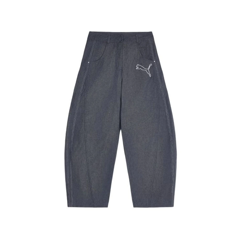 Женские повседневные брюки PUMA T7 WOVEN TWILL широкие, Цвет: морской синий-16, Размер: XS | Китай.рф