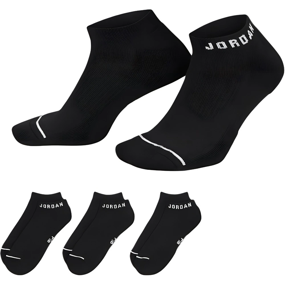 Носки Jordan Everyday No-Show Socks (3 пары), черные, Цвет: 3 штуки (черные), Размер: S | Китай.рф