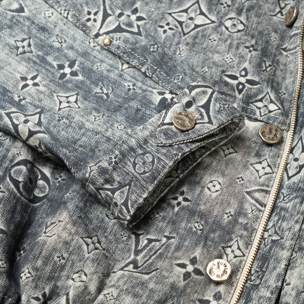 Джинсовая куртка LOUIS VUITTON с логотипом мужская серая, Цвет: серый, Размер: 48 | Китай.рф