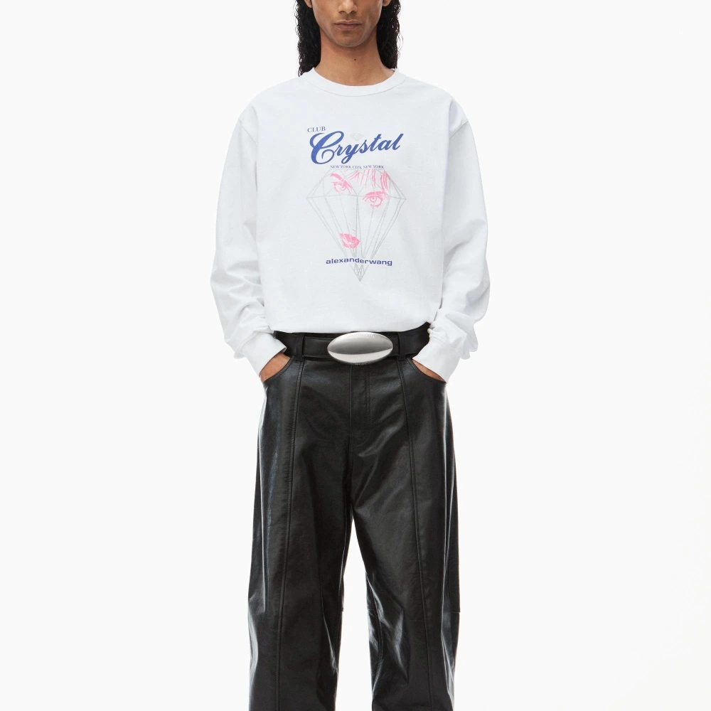 Футболка Alexander Wang SS24 Unisex Ярко-белая, Цвет: ярко-белый, Размер: S | Китай.рф
