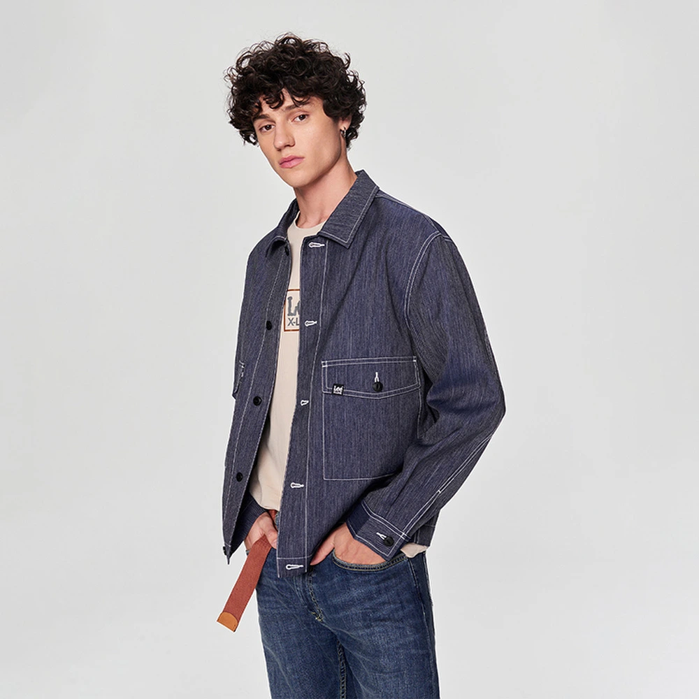 Куртка Lee SS24 из джинсовой ткани, защита от влаги, Цвет: Джинсовый синий, Размер: M | Китай.рф