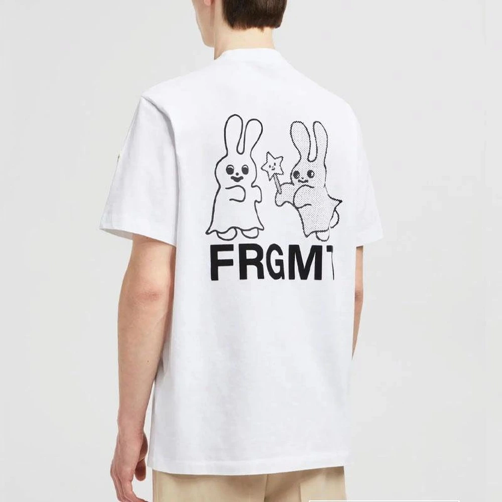 Футболка MONCLER GENIUS x FRGMT с принтом кролика, Цвет: Белый, Размер: M | Китай.рф