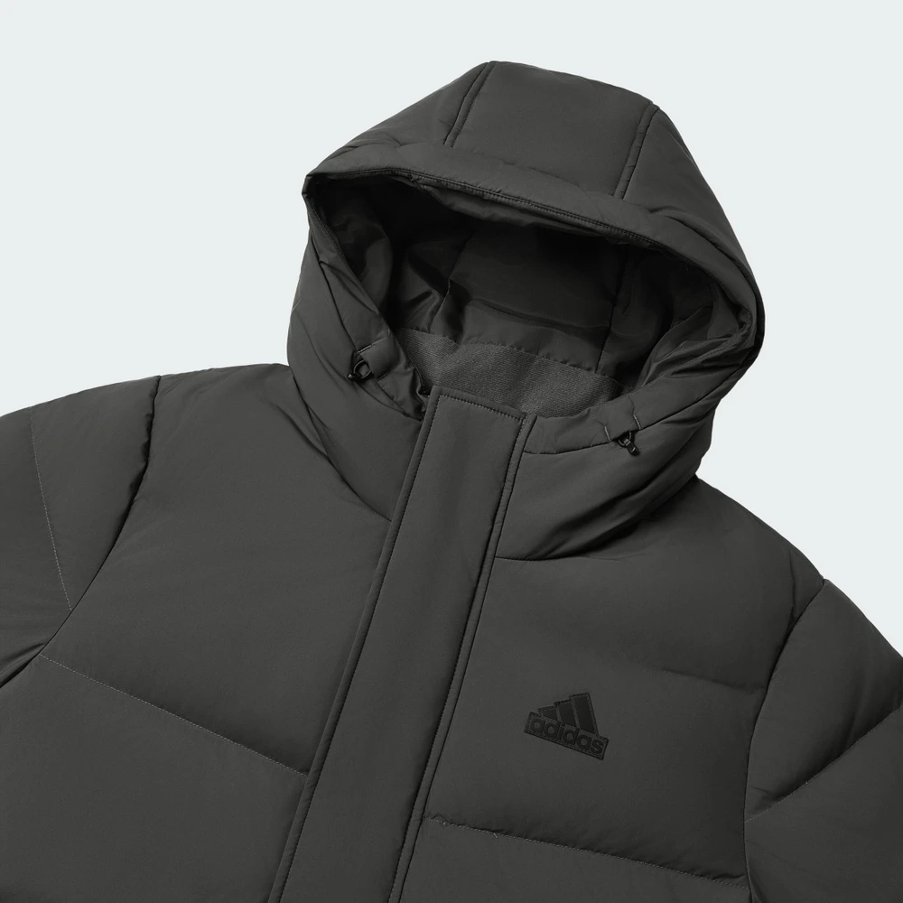 Утепленный пуховик Adidas с капюшоном унисекс, Цвет: серый, Размер: 2XS | Китай.рф