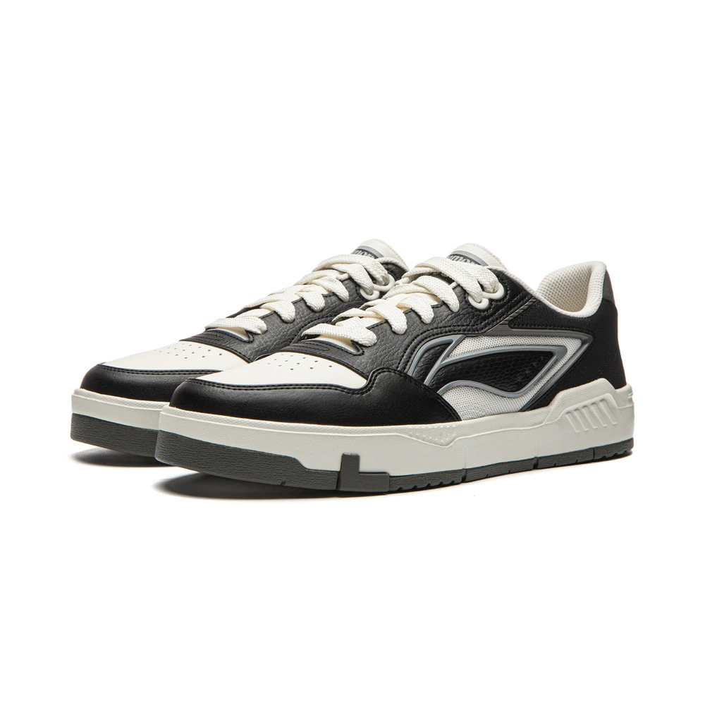 Кроссовки для скейтборда Li Ning Common 80s, низкие, черно-белые, Цвет: черный/шампань белый, Размер: 39 | Китай.рф