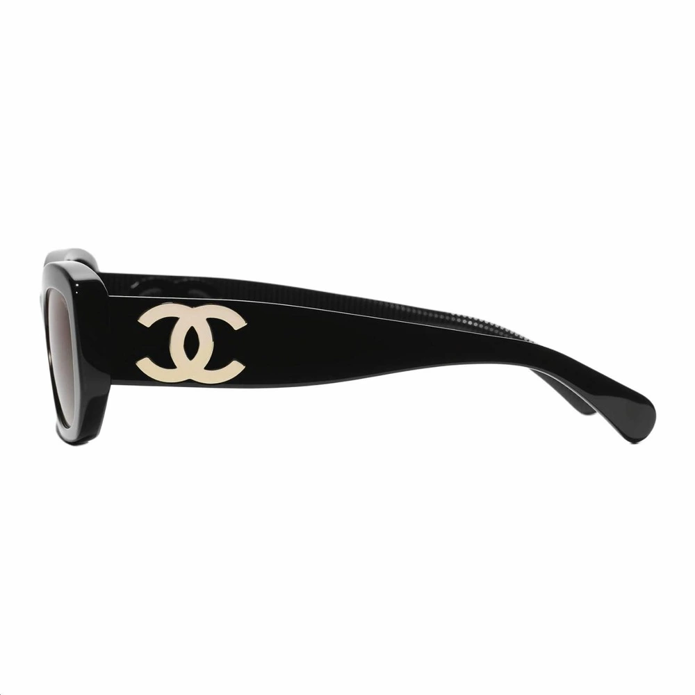Солнцезащитные очки CHANEL Rectangle с эмблемой на дужке, Стиль: черный, азиатская версия, Размер: 55, Коробка: Базовая комплектация – футляр для очков + упаковочная коробка. | Китай.рф