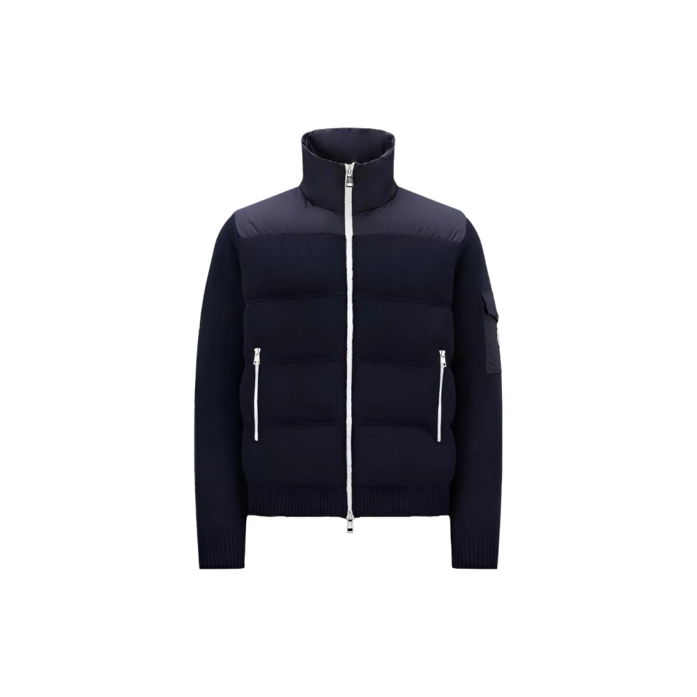 Moncler вязаная шерстяная стеганая куртка, Цвет: темно-синий, Размер: S | Китай.рф