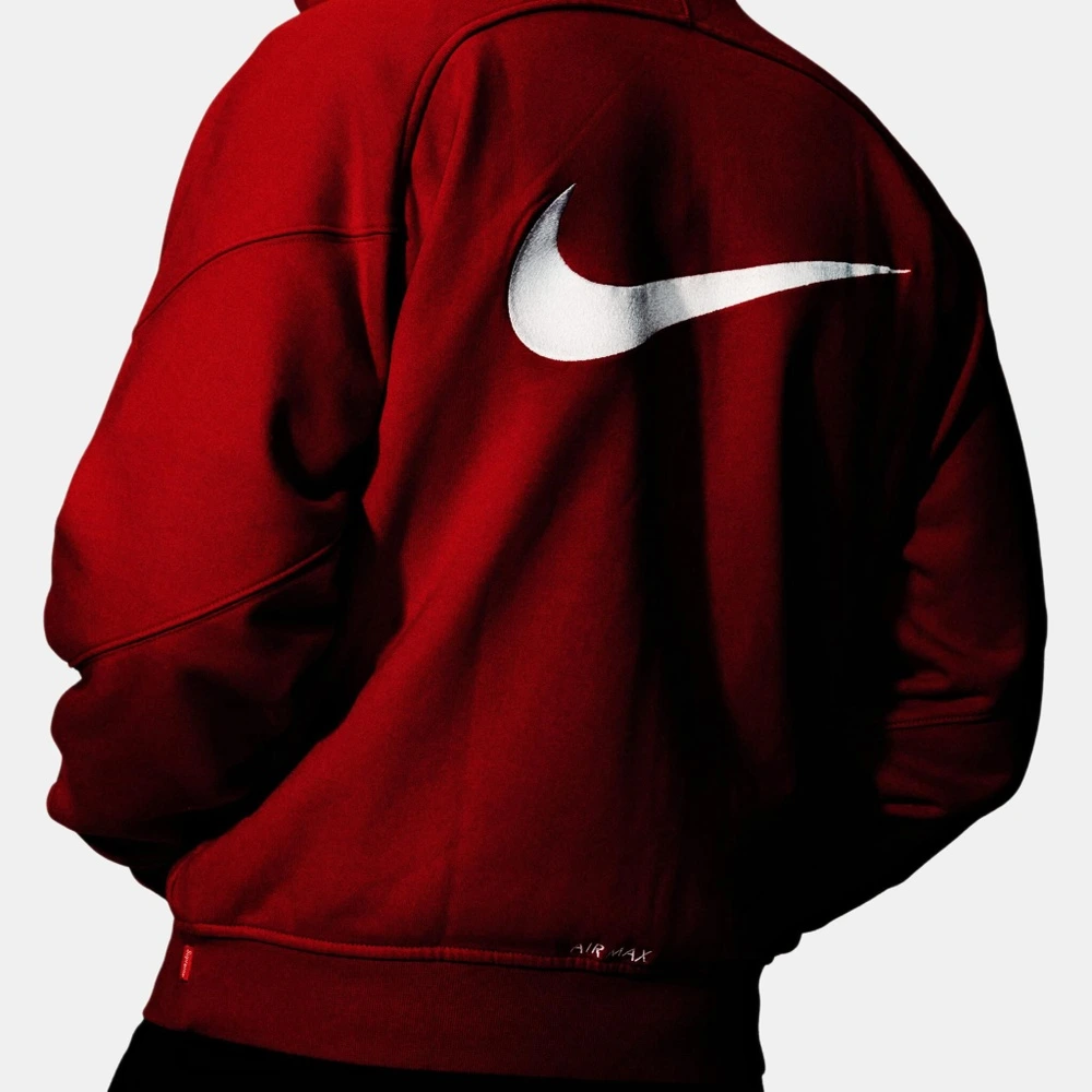 Толстовка Supreme x Nike "SS25" на молнии с капюшоном, Цвет: Красный, Размер: XXL | Китай.рф