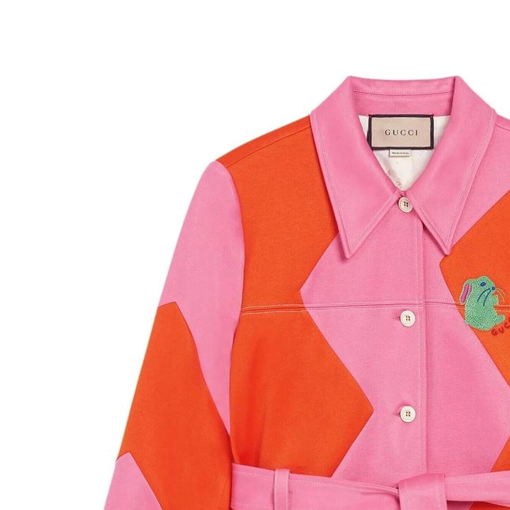 Куртка GUCCI J Jacket Pink с вышивкой кролика, Цвет: розовый, Издание: Версия с обрезанным ярлыком размера, Размер: L | Китай.рф