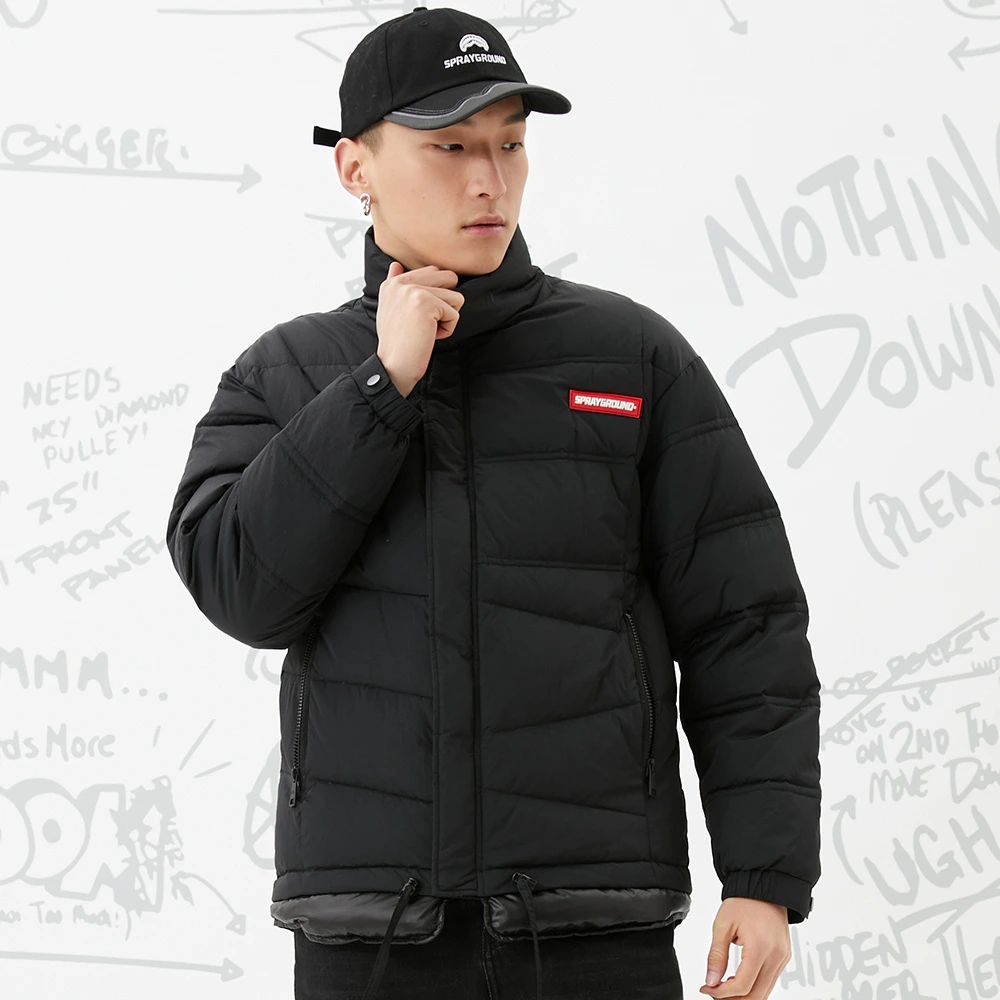 Пуховик SPRAYGROUND унисекс с большим логотипом акулы, Цвет: черный, Размер: S | Китай.рф