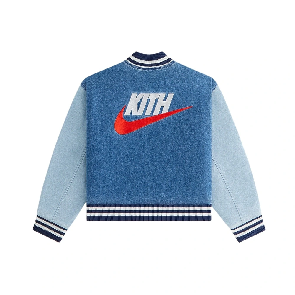 Детская куртка Kith X Nike бейсбольный воротник, Цвет: таинственный тёмно-синий, Размер: L | Китай.рф