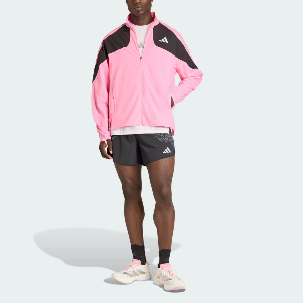 Куртка adidas Adizero TOKYO JACKET для бега мужская, Цвет: молитвенный розовый/чёрный, Размер: S | Китай.рф