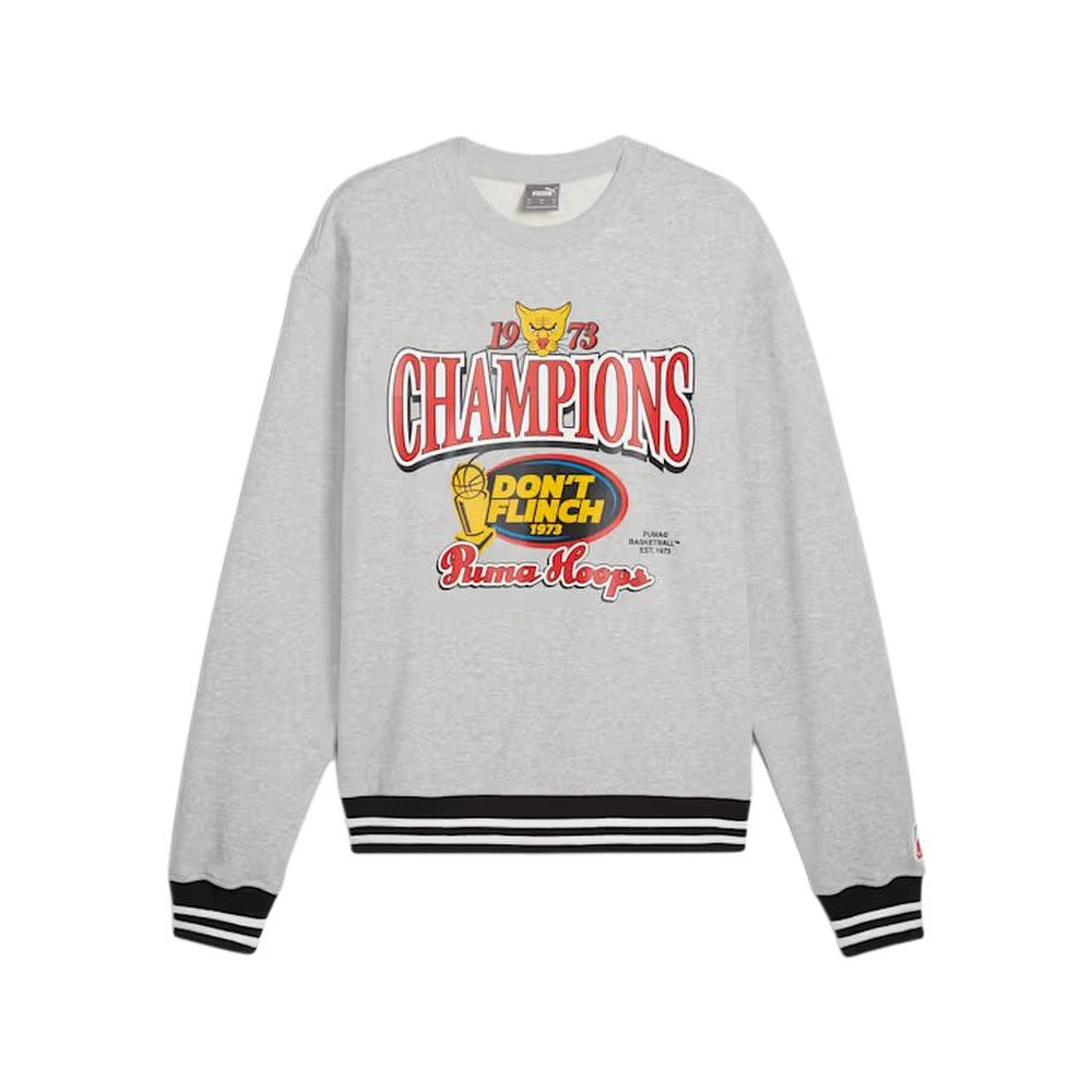 Мужская толстовка PUMA Champs Crew с круглым вырезом, цвет светло-серый, Цвет: Светло-серый меланж, Размер: S | Китай.рф