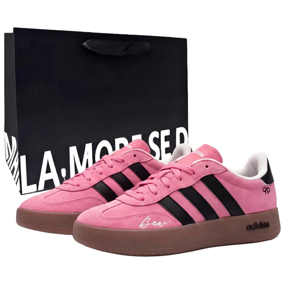 Кроссовки Adidas BARREDA German Army Trainers унисекс, розовые/черные, Цвет: розовый фирменный подарочный пакет, Размер: 36 | Китай.рф