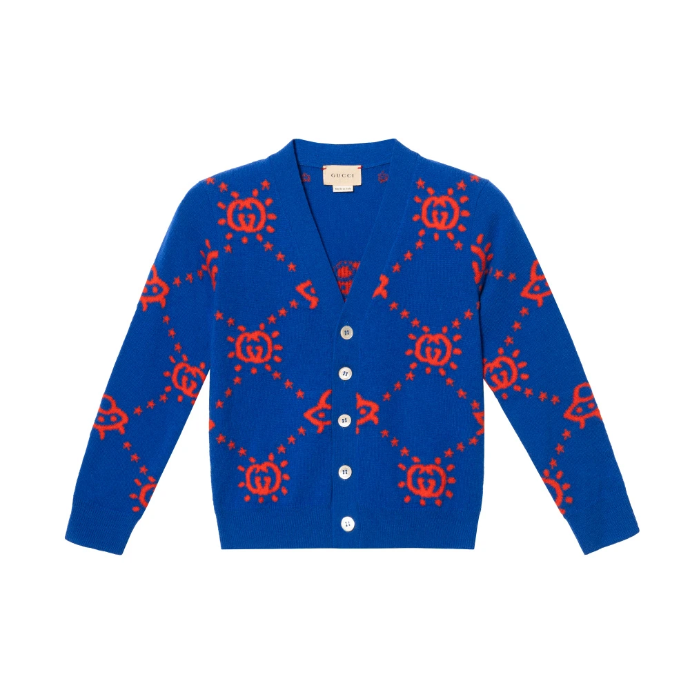 Свитер GUCCI Kids с V-образным вырезом детский, Цвет: синий, Размер: 4 | Китай.рф