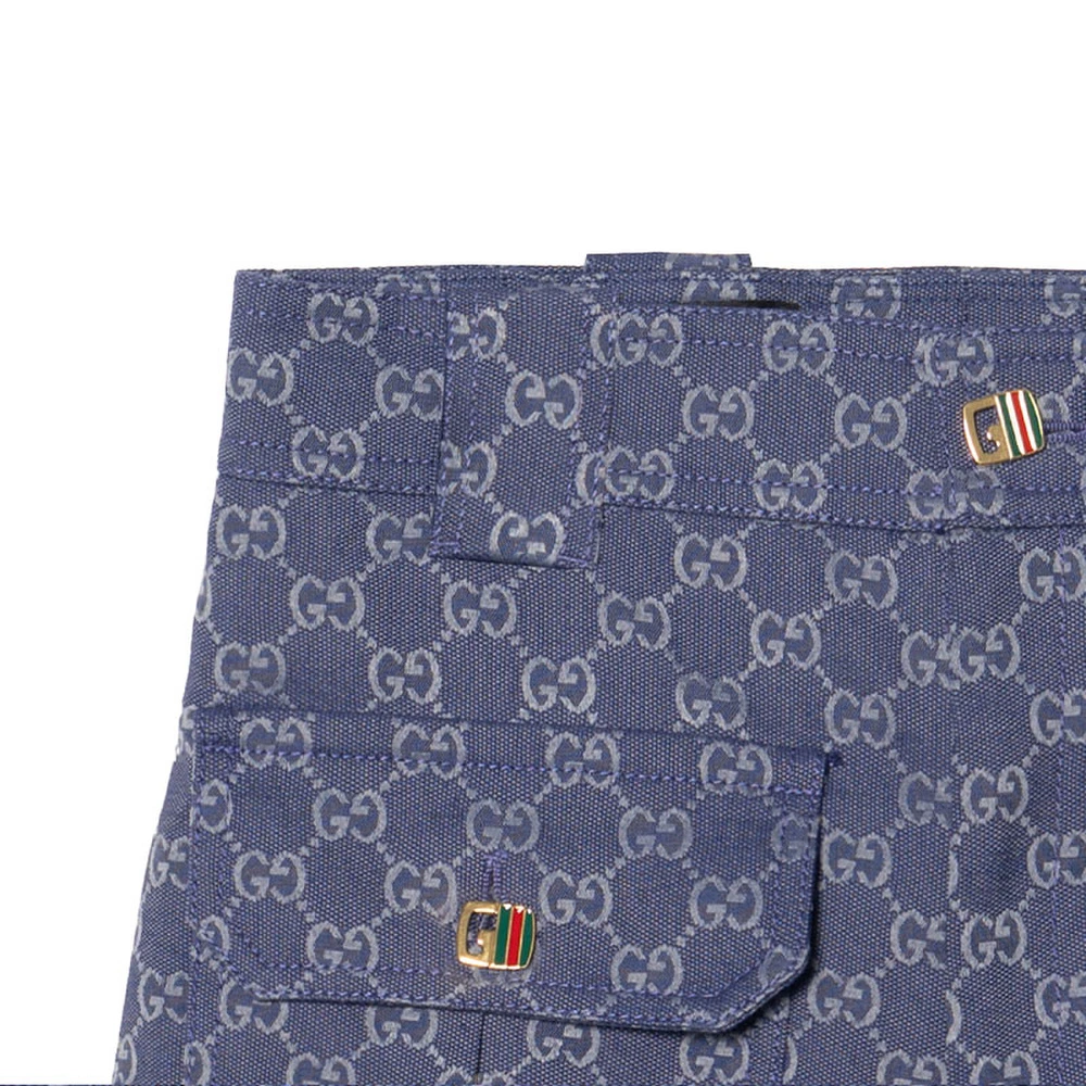 Женские джинсовые шорты Gucci SS23 с логотипом, синие, Цвет: синий, Размер: 36 | Китай.рф