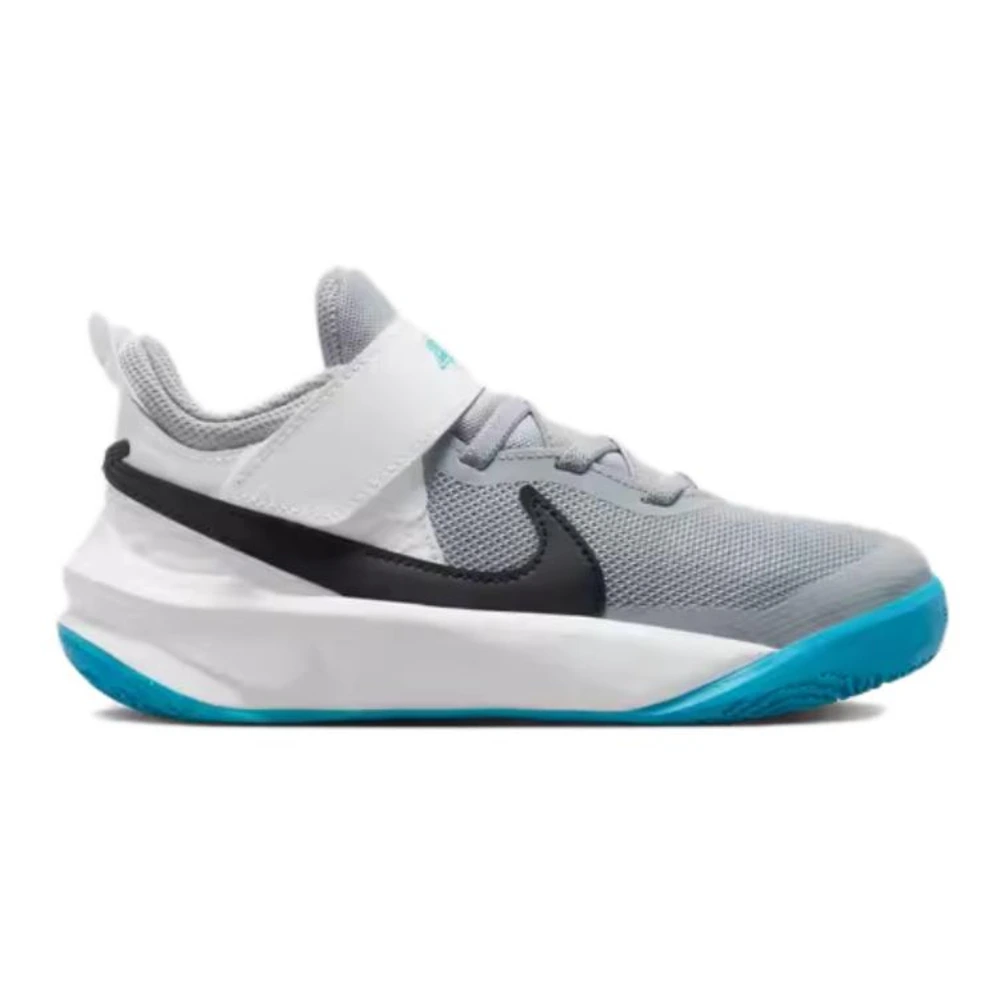 Детские баскетбольные кроссовки Nike Team Hustle 10 Low серые белые, Цвет: серо-белый, Размер: 28 | Китай.рф