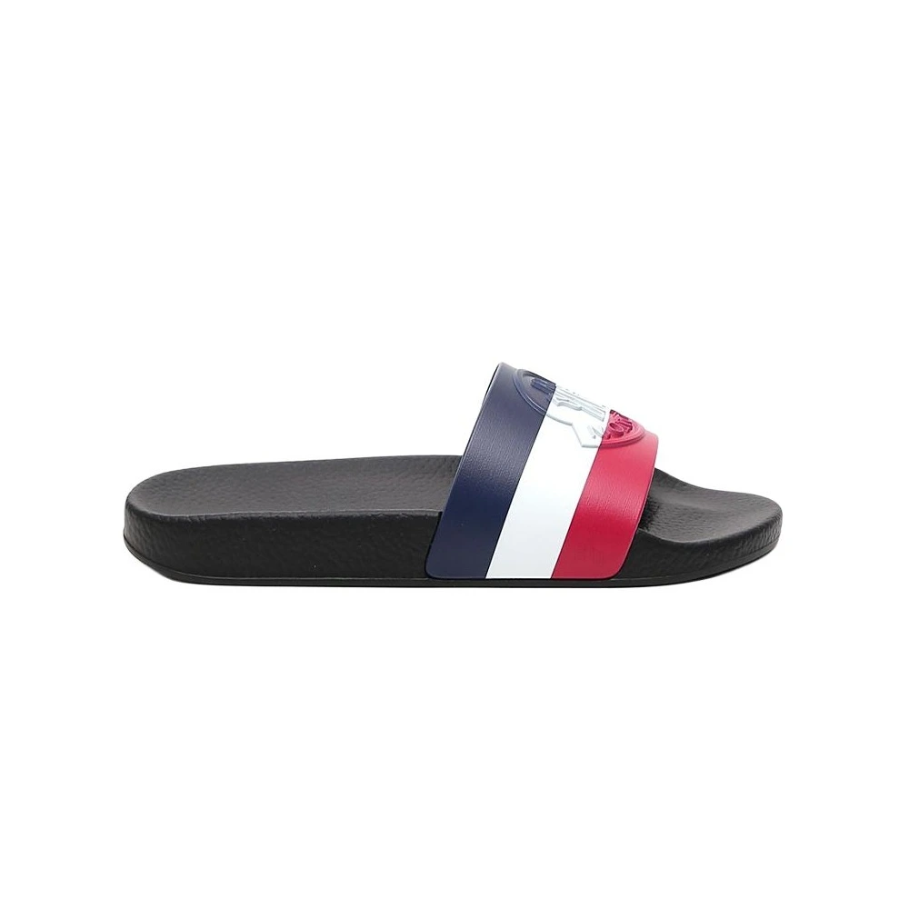 Шлепанцы Moncler Basile Pool Slides Черные Триколор, Размер: 39 | Китай.рф