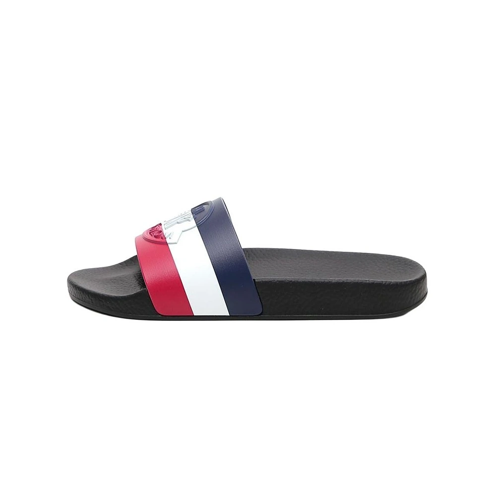 Шлепанцы Moncler Basile Pool Slides Черные Триколор, Размер: 39 | Китай.рф