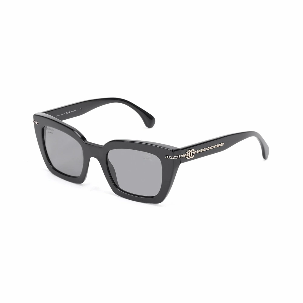 Солнцезащитные очки CHANEL Square Chain Polarized женские черные, Стиль: черный, Размер: 51, Коробка: Базовая комплектация – футляр для очков + упаковочная коробка. | Китай.рф