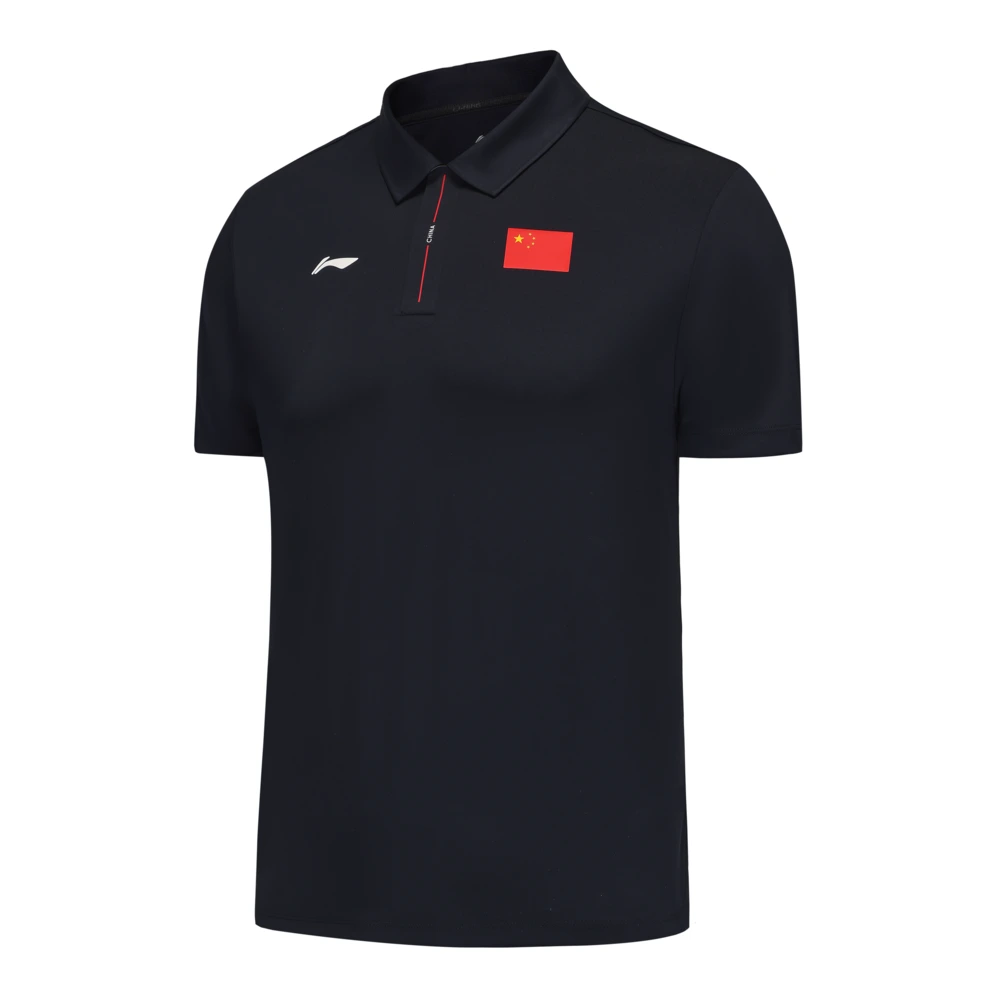Поло Li-Ning серии 'Слава' унисекс глубокого синего цвета, Цвет: темно-синий, Размер: S | Китай.рф